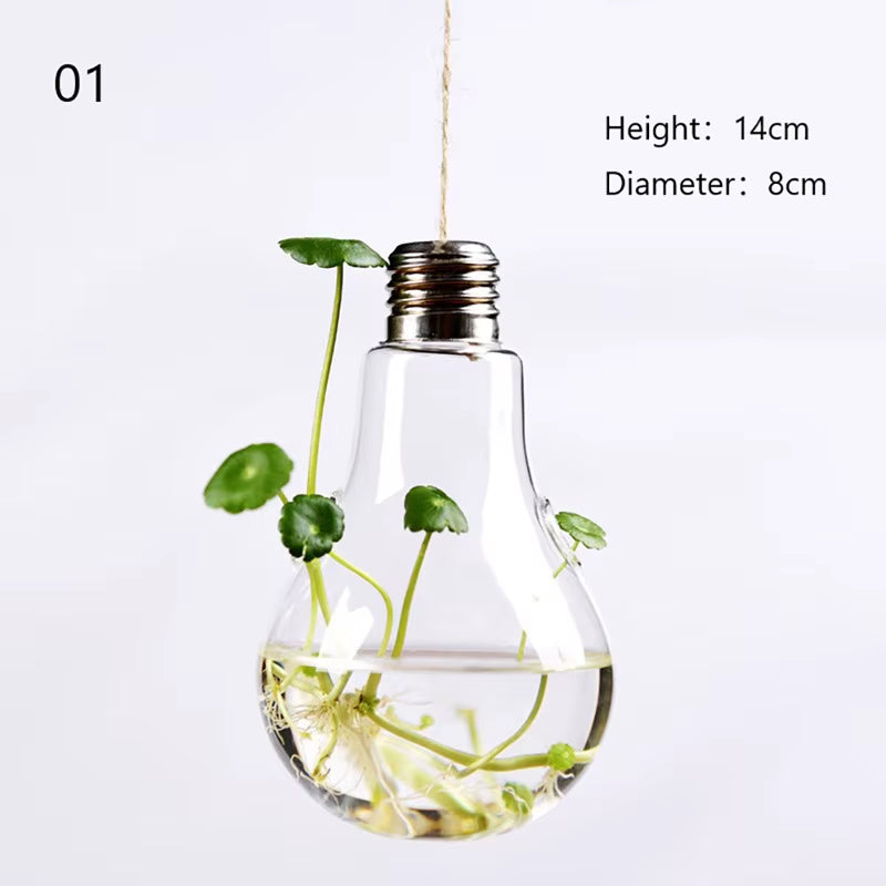Home Planters Clear Glass Flower Plant Stand Hanging Vase Ball Terrarium Container for Garden and Home Decor