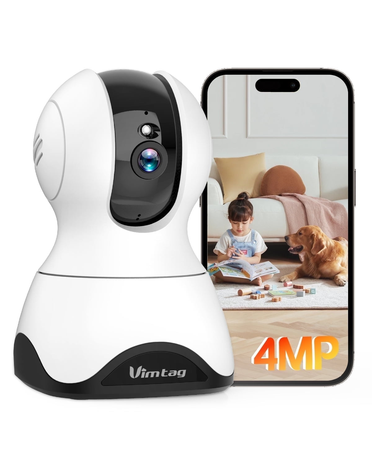 2.5K Indoor Camera, 5G/2.4G Wifi Cameras for Home Security, 360° Pan/Tilt Pet Camera for Dog/Cat, Baby Monitor, Phone App, Motion Tracking & Alerts, Night Vision, Two-Way Audio, Support Alexa