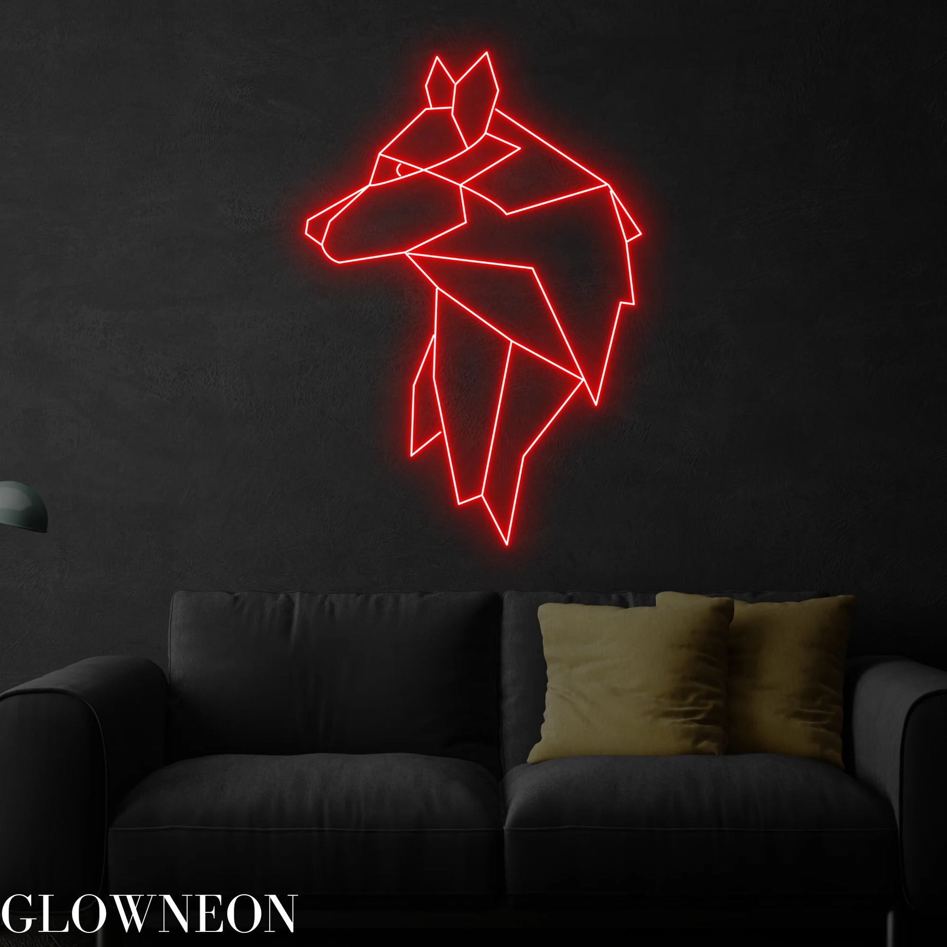 Wolf Geometric Neon Sign, Wolf Led Sign, Bedroom Wall Art