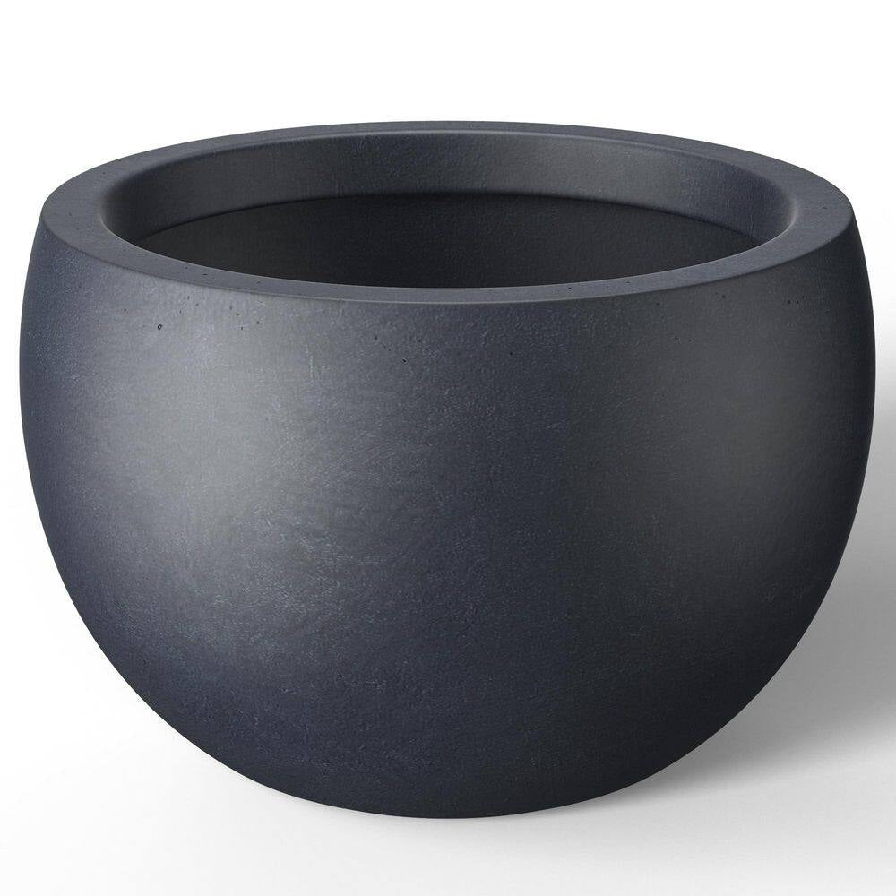 19 In. Large Granite Gray Concrete round Planter / Pot with Drainage Holes