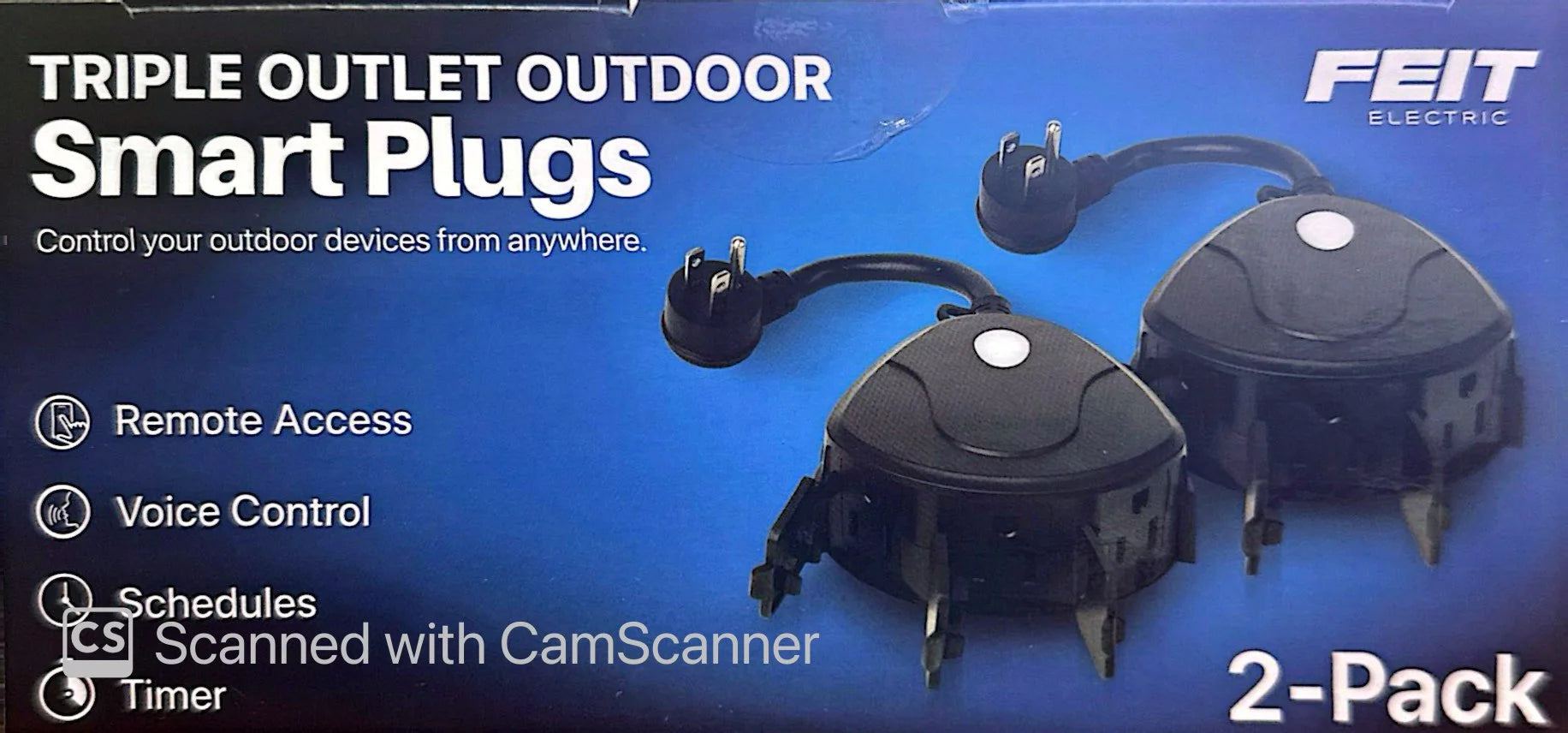 Triple Outlet Outdoor Smart Plugs 2 Pack