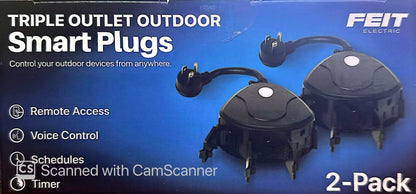 Triple Outlet Outdoor Smart Plugs 2 Pack