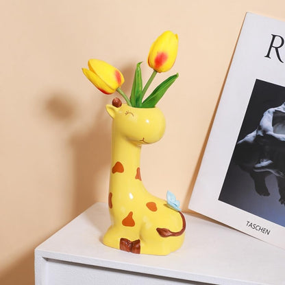 Succulent Pots,Cute Animal Giraffe Shaped Air Plant Holder Flower Planters-Plants Not in Included (7.2 Inch Tall)