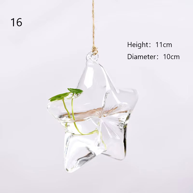 Home Planters Clear Glass Flower Plant Stand Hanging Vase Ball Terrarium Container for Garden and Home Decor