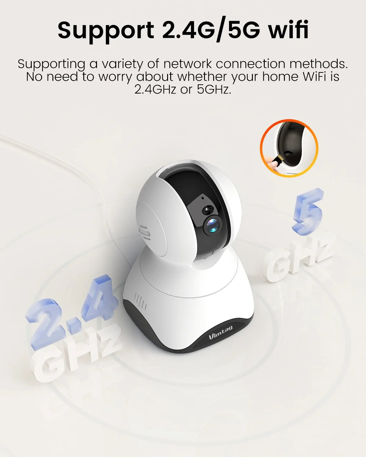 2.5K Indoor Camera, 5G/2.4G Wifi Cameras for Home Security, 360° Pan/Tilt Pet Camera for Dog/Cat, Baby Monitor, Phone App, Motion Tracking & Alerts, Night Vision, Two-Way Audio, Support Alexa