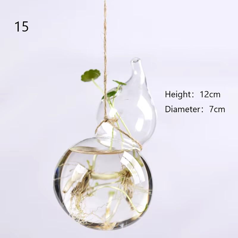 Home Planters Clear Glass Flower Plant Stand Hanging Vase Ball Terrarium Container for Garden and Home Decor