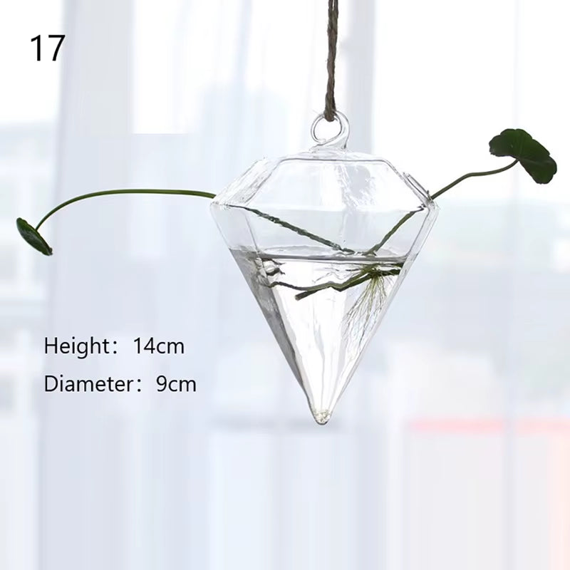 Home Planters Clear Glass Flower Plant Stand Hanging Vase Ball Terrarium Container for Garden and Home Decor