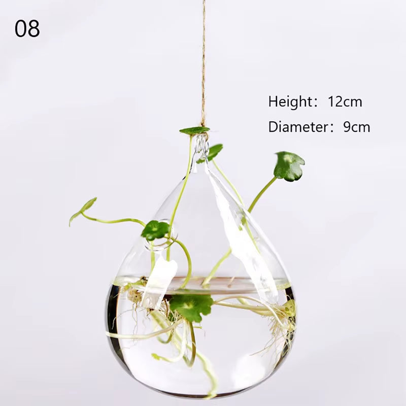 Home Planters Clear Glass Flower Plant Stand Hanging Vase Ball Terrarium Container for Garden and Home Decor