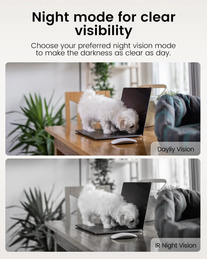 2.5K Indoor Camera, 5G/2.4G Wifi Cameras for Home Security, 360° Pan/Tilt Pet Camera for Dog/Cat, Baby Monitor, Phone App, Motion Tracking & Alerts, Night Vision, Two-Way Audio, Support Alexa