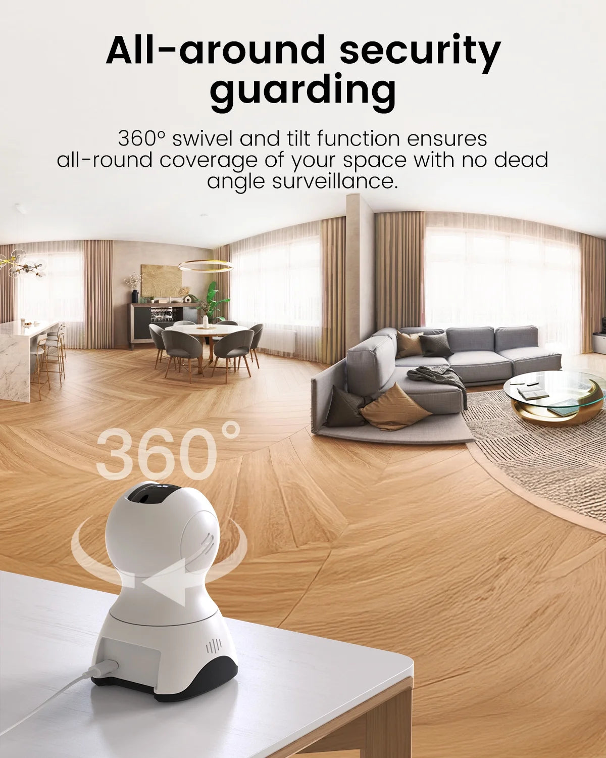 2.5K Indoor Camera, 5G/2.4G Wifi Cameras for Home Security, 360° Pan/Tilt Pet Camera for Dog/Cat, Baby Monitor, Phone App, Motion Tracking & Alerts, Night Vision, Two-Way Audio, Support Alexa