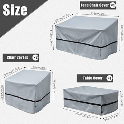 Octbird Outdoor Furniture Covers Waterproof, 4-Piece Patio Furniture Covers