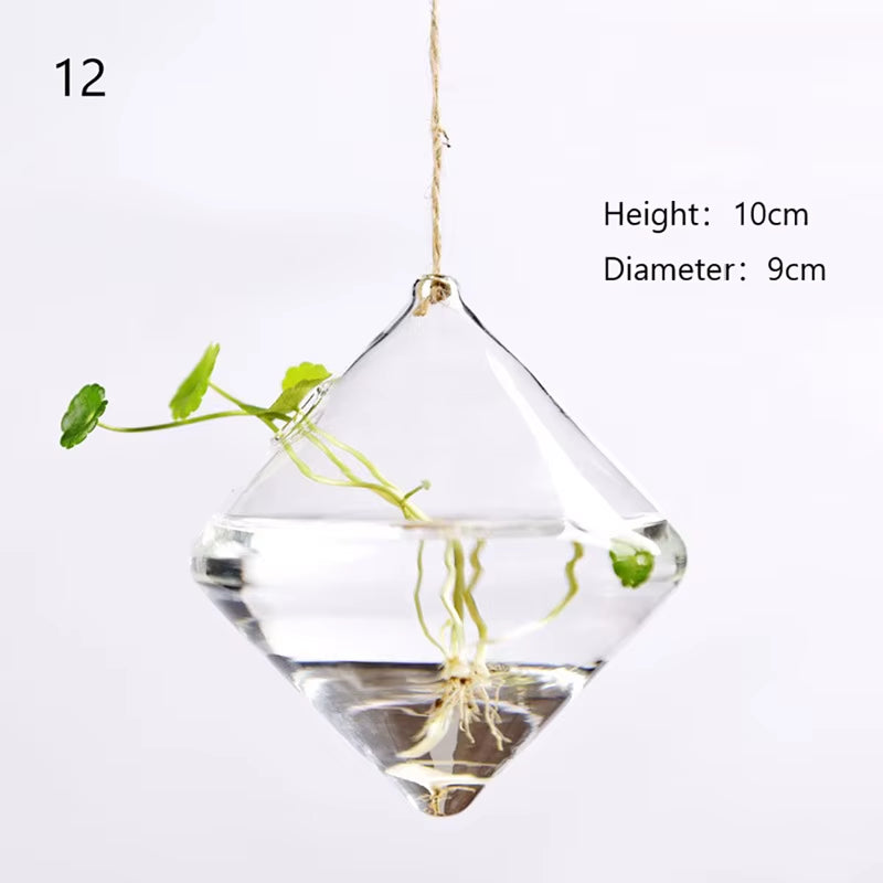 Home Planters Clear Glass Flower Plant Stand Hanging Vase Ball Terrarium Container for Garden and Home Decor
