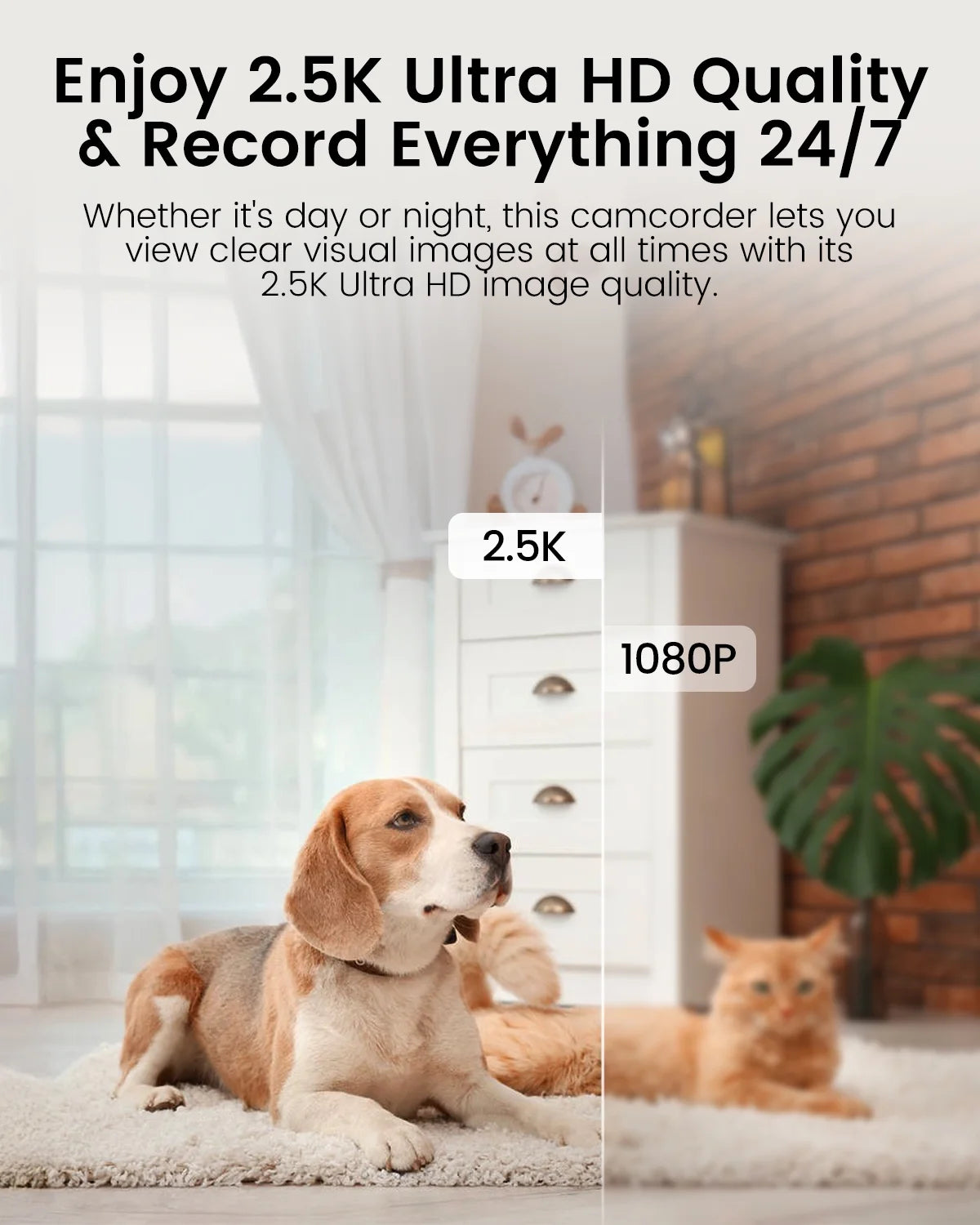 2.5K Indoor Camera, 5G/2.4G Wifi Cameras for Home Security, 360° Pan/Tilt Pet Camera for Dog/Cat, Baby Monitor, Phone App, Motion Tracking & Alerts, Night Vision, Two-Way Audio, Support Alexa