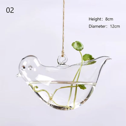 Home Planters Clear Glass Flower Plant Stand Hanging Vase Ball Terrarium Container for Garden and Home Decor