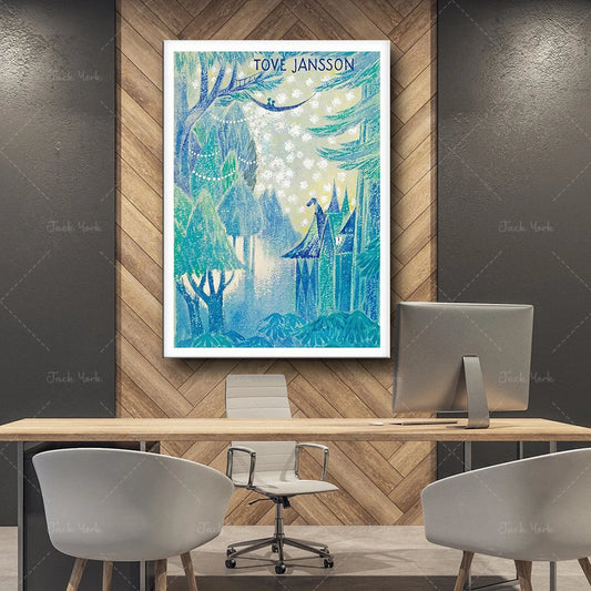 Art Poster, Mumintroll Illustration Art, Tove Jansson Poster, Nostalgic Art Design Finland,Art Exhibition Poster