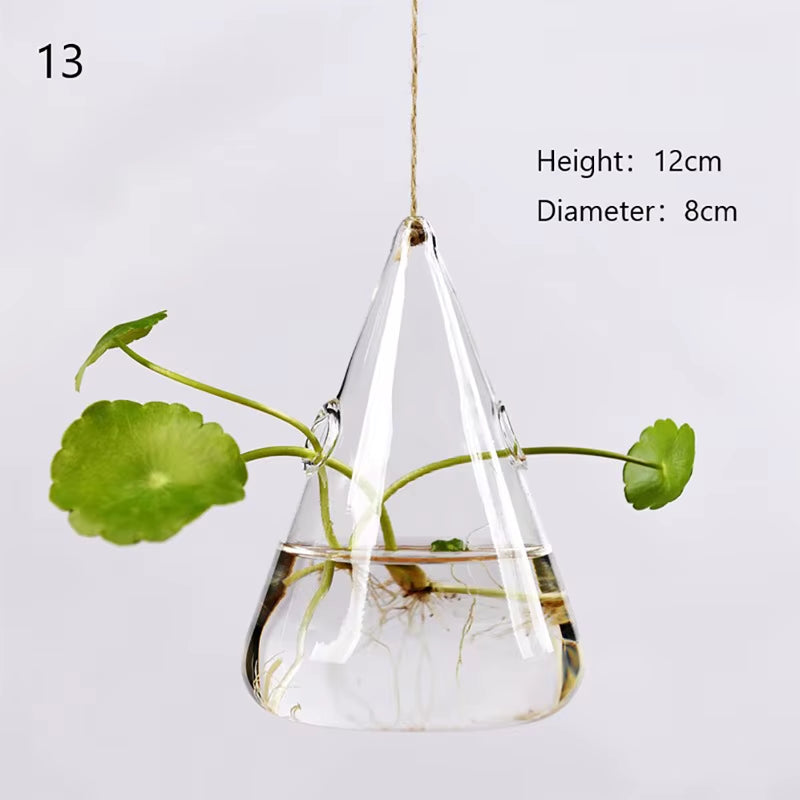 Home Planters Clear Glass Flower Plant Stand Hanging Vase Ball Terrarium Container for Garden and Home Decor