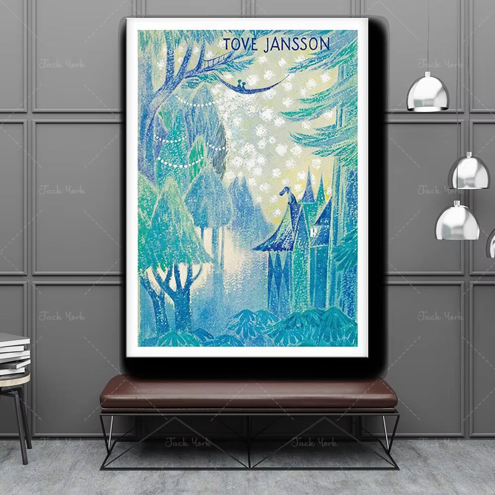 Art Poster, Mumintroll Illustration Art, Tove Jansson Poster, Nostalgic Art Design Finland,Art Exhibition Poster