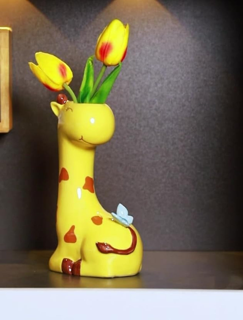 Succulent Pots,Cute Animal Giraffe Shaped Air Plant Holder Flower Planters-Plants Not in Included (7.2 Inch Tall)