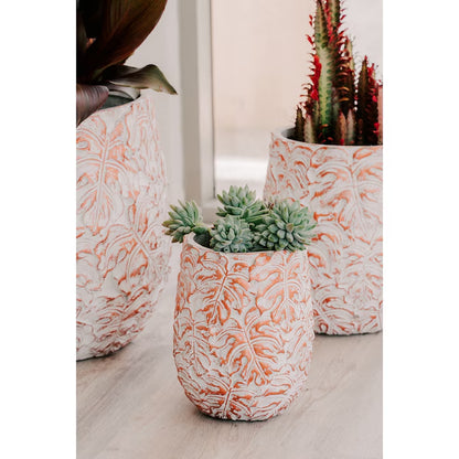 3 -Pack round 17.72-Inches W Large Off-White Cement Contemporary/Modern Indoor/Outdoor Planter with Drainage Holes