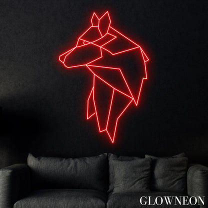 Wolf Geometric Neon Sign, Wolf Led Sign, Bedroom Wall Art