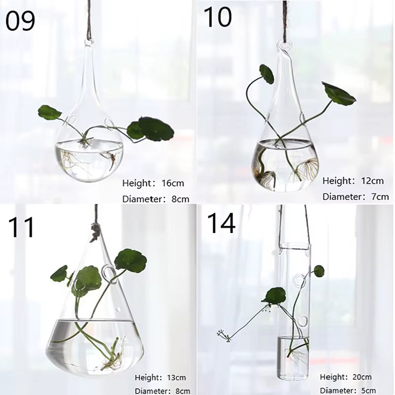 Home Planters Clear Glass Flower Plant Stand Hanging Vase Ball Terrarium Container for Garden and Home Decor