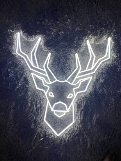 Reindeer Neon Sign, Christmas Animal Wall Art LED Decor