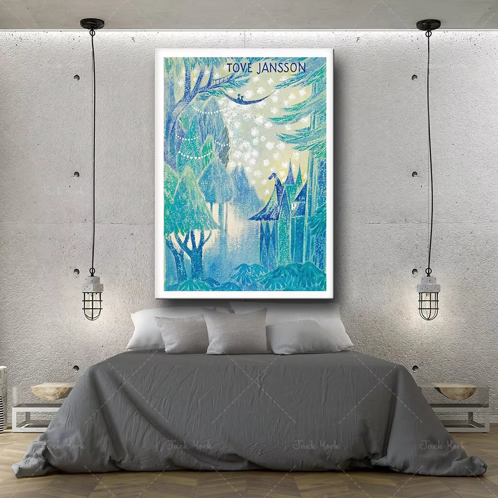 Art Poster, Mumintroll Illustration Art, Tove Jansson Poster, Nostalgic Art Design Finland,Art Exhibition Poster
